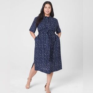 Lane Bryant Wrap Bodice Shirt Dress